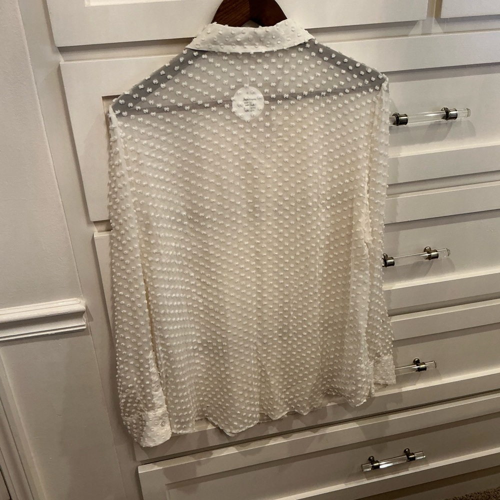 Jenni Kayne White Textured Button Down Shirt - Picture 6 of 9